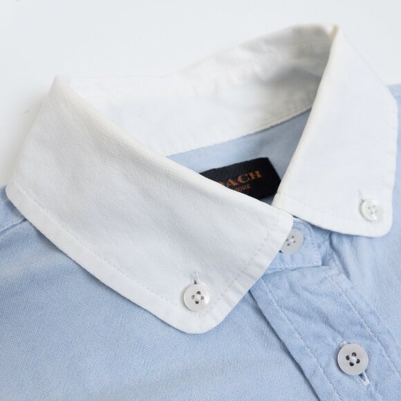 Coach Blue Button Front Oxford Shirt Cotton Business Size 0 / XS - Picture 6 of 13